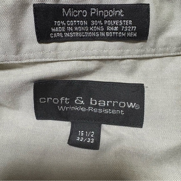Croft & Barrow Light Gray Dress Shirt - Picture 3 of 3